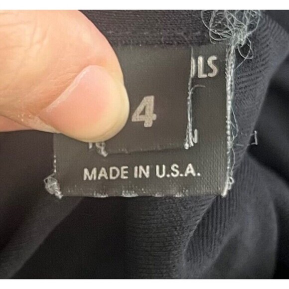 VTG Rozae Nichols Black Slip Dress 4 Spaghetti Straps Crisscross Pattern - Picture 5 of 5